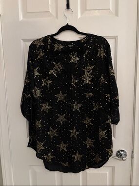 torrid Black Star-Studded Popover Blouse